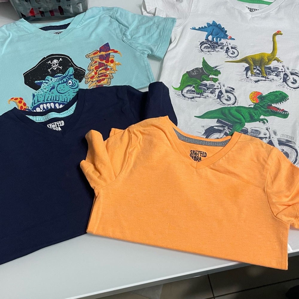 Spotted Zebra White Tee with Green Trim